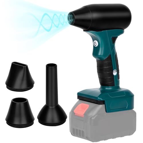 BreeRainz Soplador de Batería 180W, con 3 Boquillas, Velocidad de 4 Niveles, Compatible con Baterías de 18V, Utilícelo para Eliminar Hojas, Nieve y Polvo(Batería No Incluida)