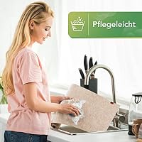 Sidorenko moderner Tischläufer aus Filz beige - 150x40cm - Abwaschbare Tischdecke mit Leder Label - Skandinavischer Tischband Deko - Tisch Filzläufer für draußen – Ansicht 5