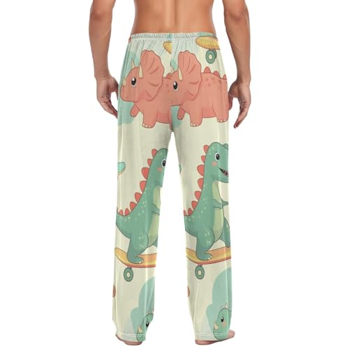 Men's Pajama Pants Cute Dinosaurs Bears Sleep Pajama Lounge Pant with Pockets, Elastic Waistband2