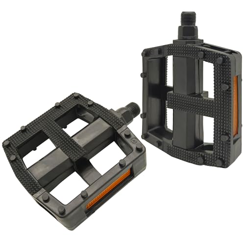 RYANGO Bike Pedals, Mountain Bike Pedals with Reflectors, Non-Slip Wide Platform, Lightweight 9/16\" MTB Pedals for Road Bike, BMX and Adult Use