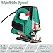 HYCHIKA Jig saw, 6.7A Jig Saw 800-3000SPM with 6 Variable Speeds, 4 Orbital Sets, Bevel Angle 45°, 6PCS Blades, Pure Copper Motor, Laser Guide, Wood Metal Plastic Cutting