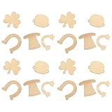 WOONEKY 50 Unidades Madera Natural sin Terminar para Manualidades de San Patricio Decoraciones DIY Variadas Ligeras y Pulidas Adornos Festivos para Fiestas y Bodas