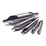 ATOPLEE 5pcs Premium HSS 6542 Center Drill Bit, Combined Drill & Countersink Lathe Mill Tool 60 Degree Angle Drill Bit Set