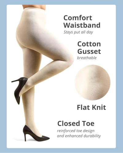 Image of MeMoi Brooklyn Flat Knit Sweater Tights for Women, Cotton Blend XS-6X
