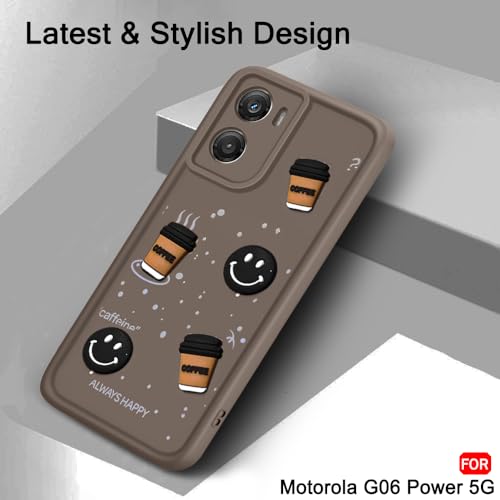 Image of TheGiftKart Back Cover Case for Motorola Moto G06 Power 5G | Cute Fun Cartoon 3D Bear Coffee Case | Full Camera Protection | Shockproof Back Cover Case for Motorola Moto G06 Power 5G (Silicone, Brown)