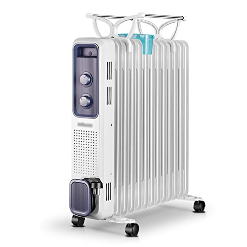 Elektroheizkörper Ölkühler 2200W Heizkörperheizung Vertikale Elektrische Heizung Energiesparende Und Stromsparende Leise Ölheizung Intelligenter Thermostat (Color : Weiß, S : 50 * 24 * 60.7cm) Cover