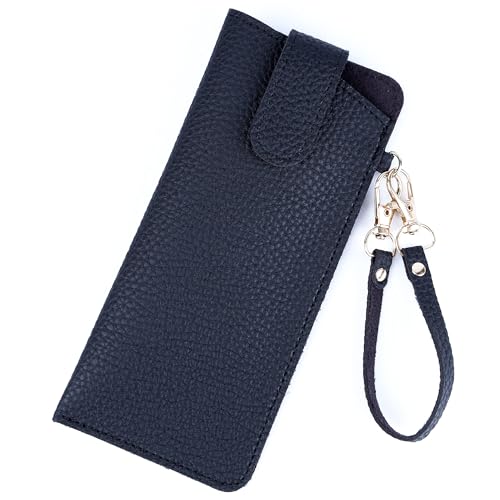 Image of Leather Sunglasses Pouch with Holster Clip, Portable Eyeglass Organizer Pouch Bags for Travel Hanging Backpack