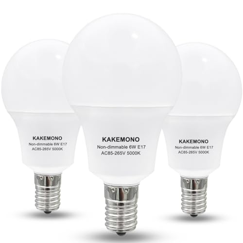 KAKEMONO E17 Intermediate Base 6W LED Bulbs, 60watts Halogen Equivalent, Non-Dimmable R14 Ceiling...