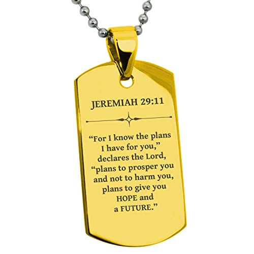 Tioneer Jewelry | Gold Plated Stainless Steel Bible Verse Dog