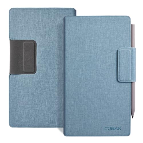 CoBak Magnetic Case for Remarkable Paper Pro Move 7.3 2025 Released- Smart Auto Sleep/Wake Folio Lightweight Protective Cover with Pen Holder Flap (Grayish Blue)