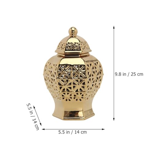 Vase céramique dorée design pour centre de table de mariage chic - 3