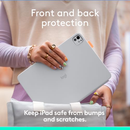 Image of Logitech Flip Folio Keyboard Case iPad Pro 11 inch M4 & M5 Air M2-Off-White