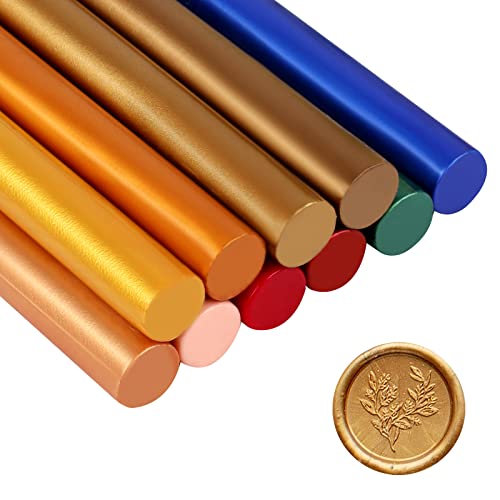 10 Pieces Wax Seal Sticks, Wax For Stamp Seals, Sealing Wax Sticks, For Wedding Invitations, Wine Packages, Letter Sealing, Christmas Gift Ideas (10 Color) #TOP29