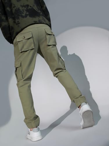 Image of Hubberholme Mens Grey Mid-Rise Cotton Casual Joggers HHMWJS004