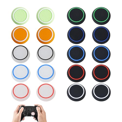 20 Stück Ps5 Controller Sticks Zubehör, Joystick Kappen Silikon Thumbsticks Grips Caps für PS5, PS4 Ersatz Accessories Daumengriffkappen für Xbox One Series, Joystick-Schutz Aufsätze