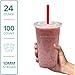 GUSTO [24 oz. - 100 Count Clear Cups with Flat Lids & Straws - Disposable Clear Drinking Cups for Iced Coffee, Cold Drinks, Milkshakes, and Smoothies - Formerly Comfy Package