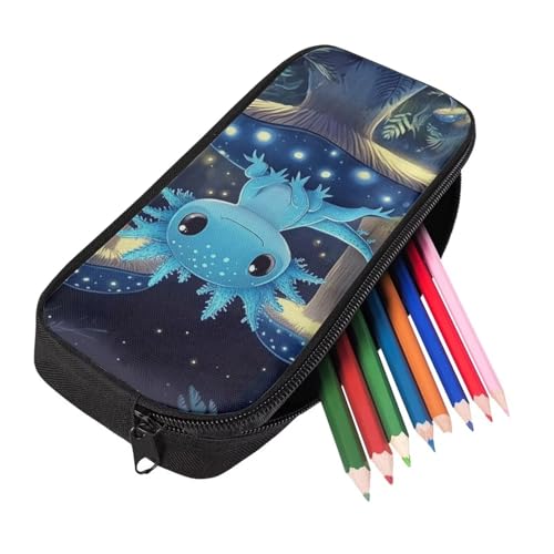 Blue Axolotl Mushroom Backpack Set for Girls Boys School Backpack with Lunch Box Pencil Bags Student Bookbags 3 in 13