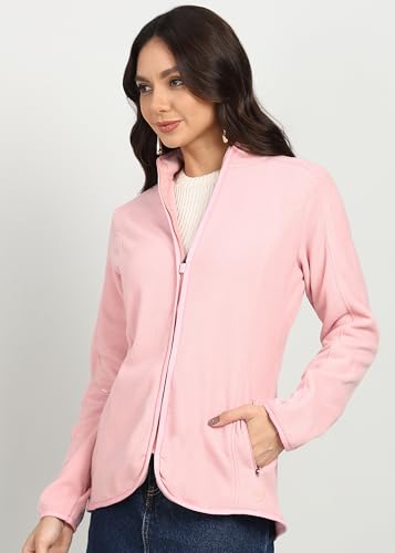 Image of Alan Jones Clothing Women's Standing Collar Zipper Fleece Standard Length Jacket