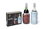 CellarDine Therm Au Rouge and Flexibles Chiller Bottle Gift Set, Red/Blue