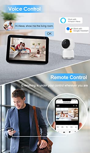 Molintell Security Camera Indoor Wireless Wifi 2K, Infrared Night Vision Baby Monitor With Motion Detection, Two-Way Audio, 360° Indoor Camera Wireless Compatible With Alexa/Google Assistant #TOP4