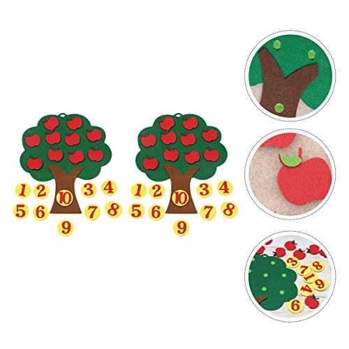 TOYANDONA 4 Conjuntos de Maçãs Jogo de Educação Cognitiva Árvore de Brinquedo Quebra- Cabeças Orname