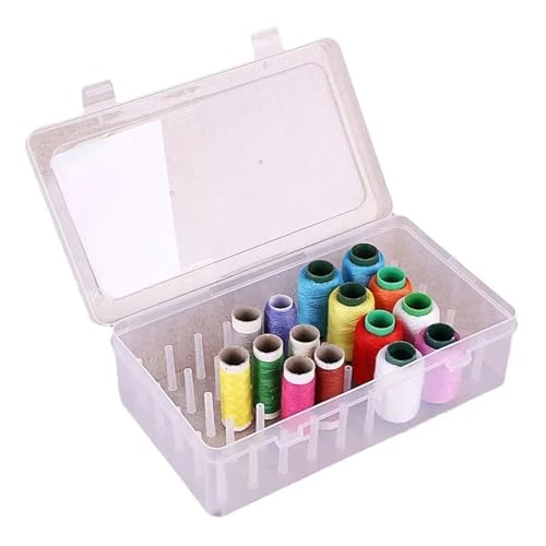 Boîte de rangement de fil à coudre à 42 compartiments transparent en plastique - 4
