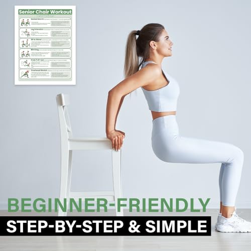 Tableau d'exercices assis en douceur et programme gym sur chaise senior - 4