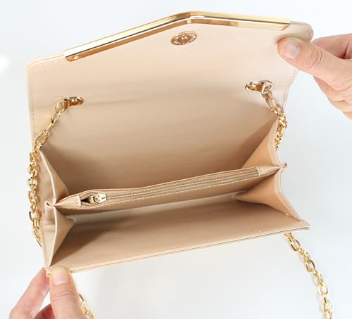 Image of Clutch Purse Evening Bag for Women，Envelope Handbag With Detachable Chain | With Detachable Chain