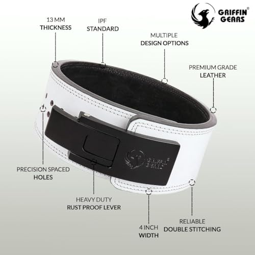 Image of 13MM UV Print Designer Lever Gym Belt | Custom Powerlifting Belt | 100% Full Grain Genuine Leather | IPF Standard | Red Fire Belt with White Buckle | Size Small