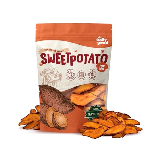 Image of Sweet Potato Chews for Dogs- 100% All-Natural Single Ingredient Dog Treats- Crispy & Crunchy, Hypoallergenic, Grain Free, Easy to Digest, Perfect for Dogs of All Breeds and Sizes, 8 oz