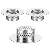 3pcs Bathroom Sink Strainer Fit Hole Size from 1.25' to 1.60' Bathtub Hair Catcher Bathroom Sink Drain Cover Stainless Steel Sinks Strainers Bath Tub Hair Catcher Mesh Sinks Strainer for Kitchen