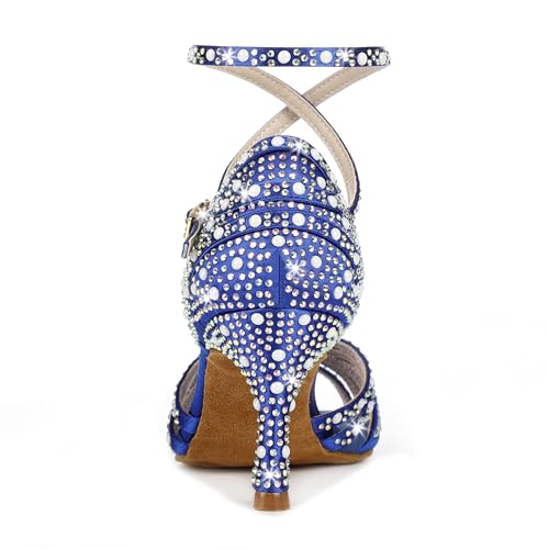 Image of Latinsoul Y205-36 Women's Crystal Rhinestone Latin Dance High Heel Shoes - Stylish Adjustable Strap Design Comfortable Dance Shoes