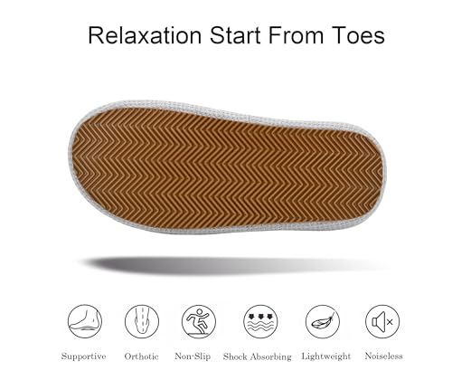 Panda Bros Women's Adjustable Slippers, Diabetic Slippers for Women Memory Foam, Open Toe Swollen Feet Slippers Bedroom House Indoor Outdoor Shoes with Rubber Sole4