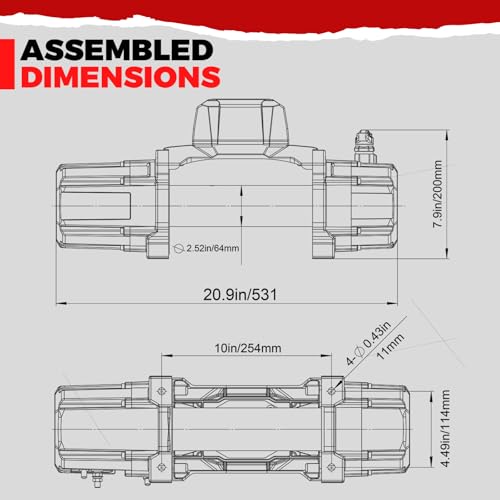 RUGCEL 12000lb New Waterproof Electric Steel Rope Winch 12V with Hawse Fairlead,2 in 1 Wireless Remote Control, Wired Control,for Truck SUV,Jeep Trailer Winch