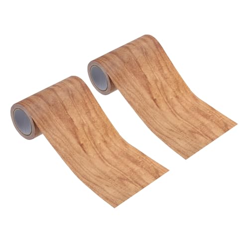 Image of PATIKIL Wood Grain Repair Tape 4 inch x15ft,2 Pcs Self Adhesive Realistic Textured Repair Tape Patch for Floor Door Table Cabinets Desk,Chestnut Maple