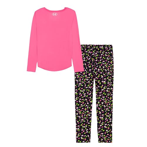Image of Under Armour Girls' 2-piece Long Sleeve Tee and Leggings Set, Soft & Comfortable