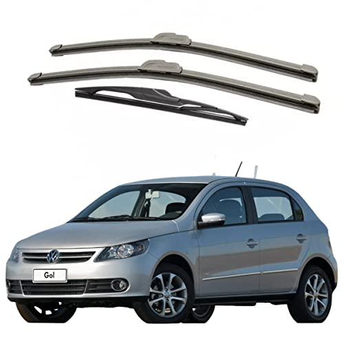 Kit 3 Palhetas Gol G5 2009 Á 2012 Limpador Parabrisa Gancho Dianteiro Traseiro