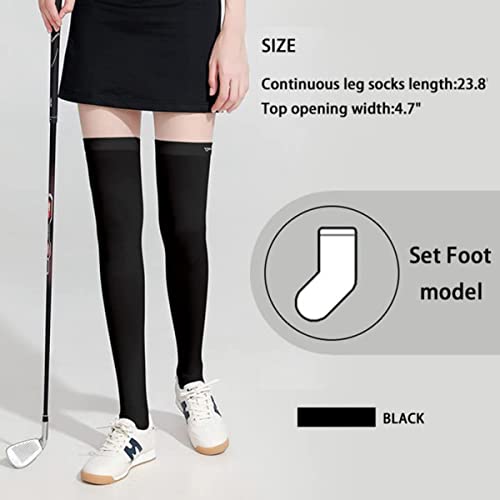 Image of Golf Sun Protection Socks UPF50+ Overknee Stocking Ice Silk Breathable Cool Socks for Women School Outdoor Sports