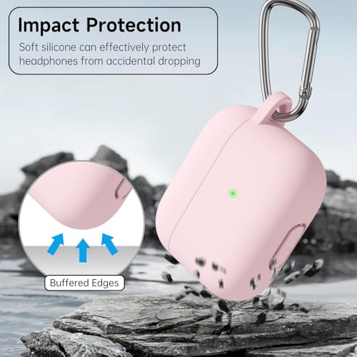Image of Meyaar for Apple AirPods 4 ​​​​​​​Case Cover with Keychain, Soft Skin Silicone Case Cover, Full Protective Case Cover Compatible with Apple AirPods 4 Case 2024 (Pink)