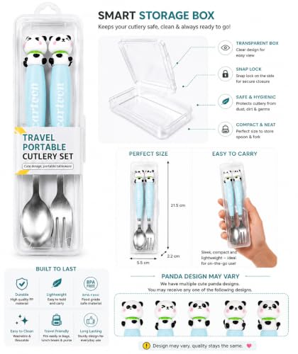 Image of Cutlery Set with Box for Dining | Stainless Steel Spoon, Fork | Reusable Tableware for Home, Kitchen, Office, Restaurant & Travel | Durable Mirror Finish Flatware
