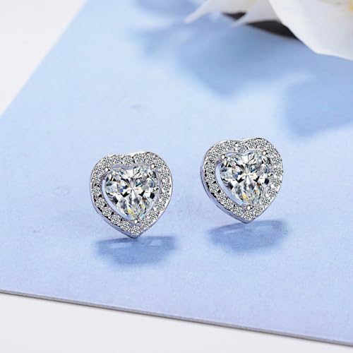 Orecchini Argento Donna, Quadrato Cubic Zirconia Orecchini Studs Per Le Donne Argento Orecchini Punto Luce Orecchini Anallergici Donna Orecchini Donna Argento Per Ragazze E Uomini