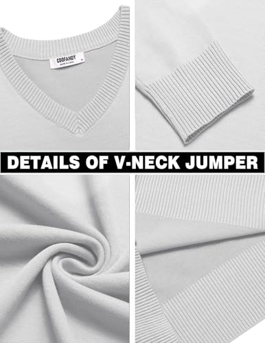 Pull homme à col v blanc idéal pour le bureau et les sorties décontractées - 5