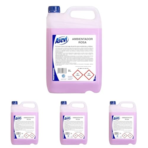 Asevi Profesional 20763 Ambientador Rosa - 5000 ml (Paquete de 4)