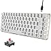 Hoopond Clavier mécanique, AK33 Blanc, Clavier USB de Jeu avec câble USB rétro-éclairé, Clavier mécanique Compact de Jeu à 82 Touches avec Touches Anti-fantômes(commutateur Rouge, Blanc)