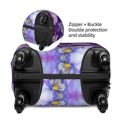 Purple Flower Print Luggage Suitcase Cover Protector Luggage Washable Covers With Concealed Zipper4