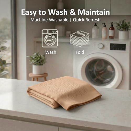 Image of Kuber Industries 2+1 Seater Sofa Cover | Slipcover for Living Room | Thick & Cozy | Non-Slip Comfort Sofa Cover Set | Columbia 258003 - Brown