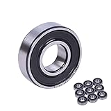 Frassie 10 Pcs 6001-2RS Deep Groove Ball Bearing, Double Rubber Sealed Bearing 12x28x8mm