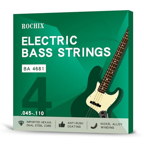 Professional Level Electric Bass Guitar Strings - BA 4681 4-String Set, Hexagonal Steel Core & Nickel-Plated Alloy Winding, Premium Tone for Pros