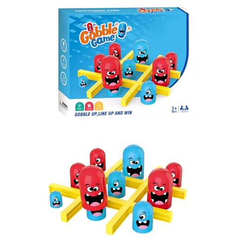 CHUNLINLAODA Juego de Tres en Raya Big Eat Small 2 Jugadores Juegos de Tablero Juego de Mesa para la Familia Juguetes Educativos para E Hijos Interactivo Niño Regalo para Niños (Multicolor 1)