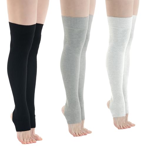 Image of Leg Warmers & Socks for Women's Dance & Yoga - Open Toe & Heel - Eighty's 80s Ribbed Party & Sports Socks
